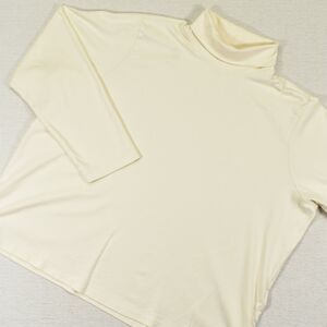 LL Bean Turtleneck Shirt Womens 2X Ivory Cream Supima Cotton Long Sleeve Top